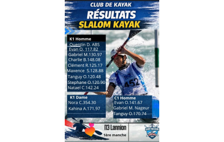 Slalom Canoë et Kayak à Lannion - Retrouvé les résultats ici
